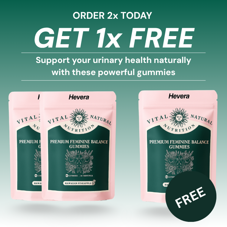Hevera Feminine Balance Gummies - Fewer UTI’s in 60 days or get your money back