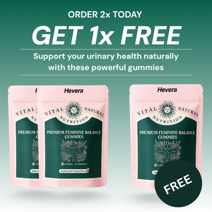 Hevera Feminine Balance Gummies - Fewer UTI’s in 60 days or get your money back